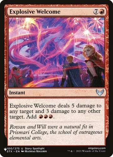 Explosive Welcome STX-100, carta de Magic: The Gathering de The List