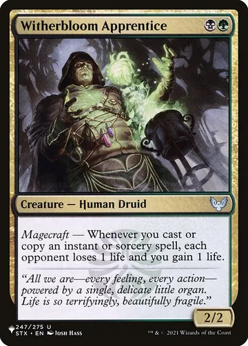 Witherbloom Apprentice STX-247, carta de Magic: The Gathering de The List