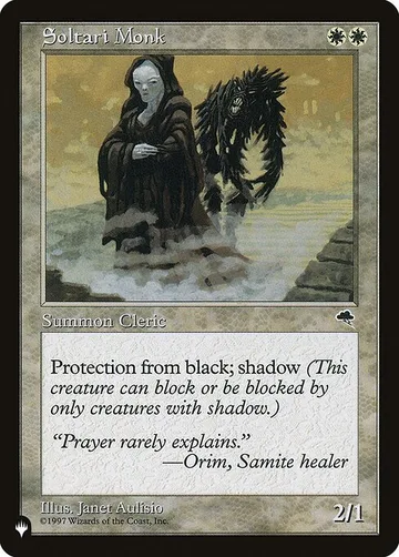 Soltari Monk TMP-45, carta de Magic: The Gathering de The List