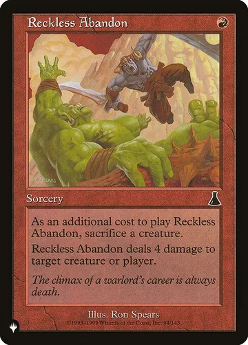 Reckless Abandon UDS-94, carta de Magic: The Gathering de The List