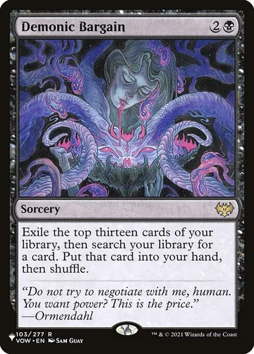 Demonic Bargain VOW-103, carta de Magic: The Gathering de The List