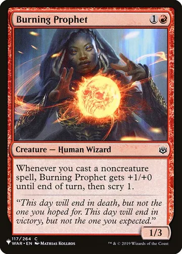Burning Prophet WAR-117, carta de Magic: The Gathering de The List