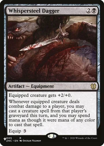 Whispersteel Dagger ZNC-5, carta de Magic: The Gathering de The List