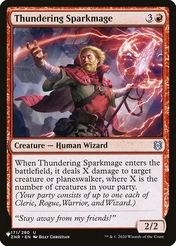 Thundering Sparkmage ZNR-171, carta de Magic: The Gathering de The List