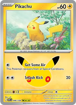 Pikachu 046/128, carta de Pokémon de Celebración 30.º Aniversario