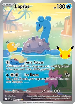Lapras 131/128, carta de Pokémon de Celebración 30.º Aniversario