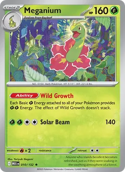 Meganium 010/132, carta de Pokémon de Megaevolución