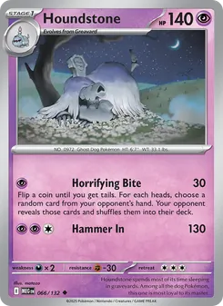 Houndstone 066/132, carta de Pokémon de Megaevolución