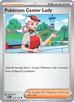 Chica del Centro Pokémon 123/132, carta de Pokémon de Megaevolución