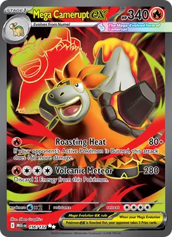Mega-Camerupt ex 156/132, carta de Pokémon de Megaevolución