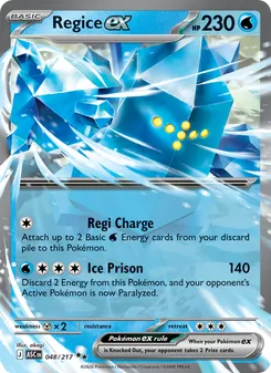 Regice ex 048/217, carta de Pokémon de Héroes Ascendentes