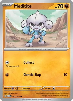 Meditite 103/217, carta de Pokémon de Héroes Ascendentes
