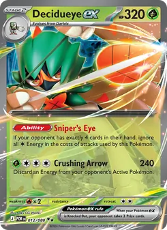 Decidueye ex 012/088, carta de Pokémon de Equilibrio Perfecto