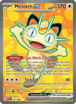 Meowth ex 107/088, carta de Pokémon de Equilibrio Perfecto