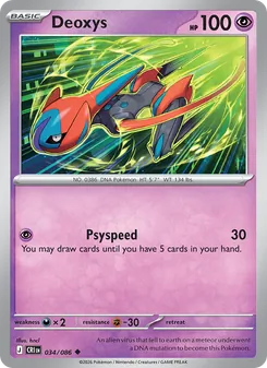 Deoxys 034/086, carta de Pokémon de Caos Creciente