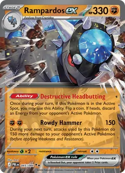 Rampardos ex 045/084, carta de Pokémon de Oscuridad Absoluta