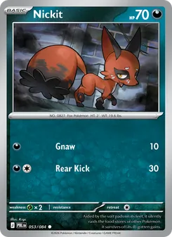 Nickit 053/084, carta de Pokémon de Oscuridad Absoluta