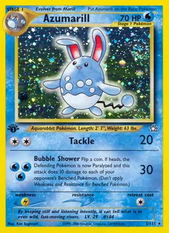 Azumarill 2/111, carta de Pokémon de Neo Genesis