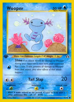 Wooper 71/75, carta de Pokémon de Neo Discovery