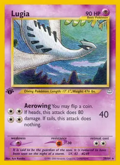 Lugia 20/64, carta de Pokémon de Neo Revelation