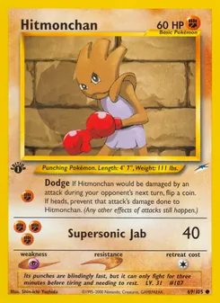 Hitmonchan 69/105, carta de Pokémon de Neo Destiny