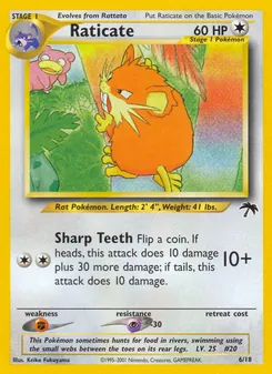 Raticate 6/18, carta de Pokémon de Southern Islands