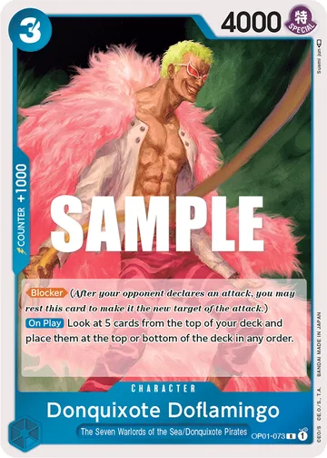Donquixote Doflamingo OP01-073, carta de One Piece de Romance Dawn