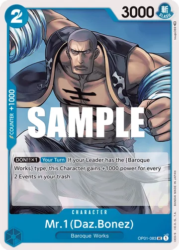 Mr.1(Daz.Bonez) OP01-083, carta de One Piece de Romance Dawn