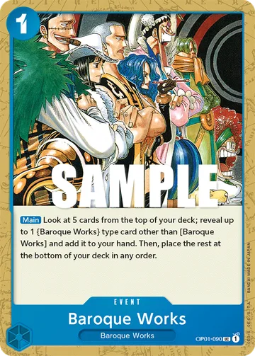Baroque Works OP01-090, carta de One Piece de Romance Dawn