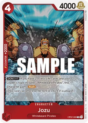 Jozu OP02-008, carta de One Piece de Paramount War