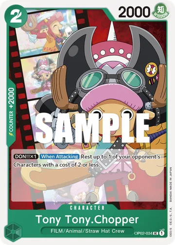 Tony Tony.Chopper OP02-034, carta de One Piece de Paramount War