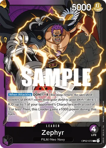 Zephyr OP02-072, carta de One Piece de Paramount War