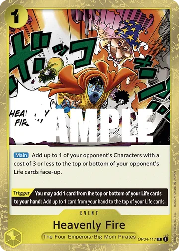 Heavenly Fire OP04-117, carta de One Piece de Kingdoms of Intrigue