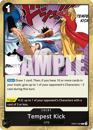 Tempest Kick OP07-096, carta de One Piece de 500 Years in the Future