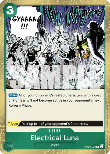 Electrical Luna OP08-036, carta de One Piece de Two Legends