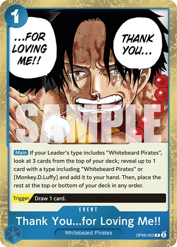 Thank You...for Loving Me!! OP08-053, carta de One Piece de Two Legends