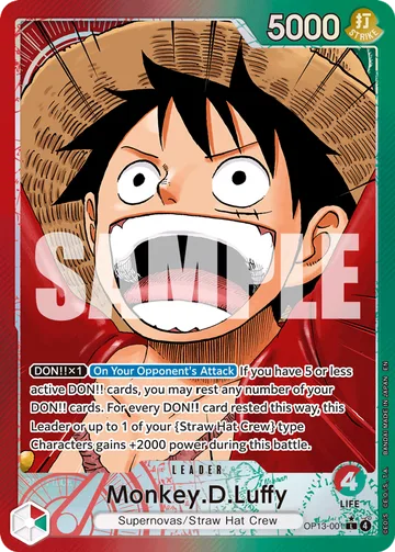 Monkey.D.Luffy OP13-001 · P1, carta de One Piece de Carrying On His Will