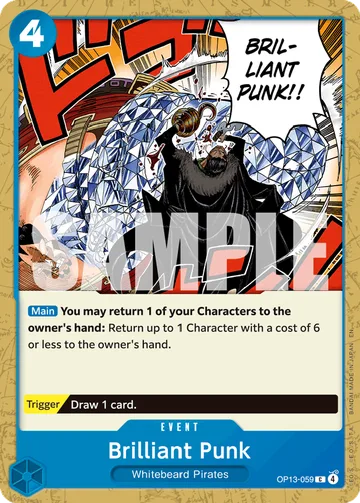 Brilliant Punk OP13-059, carta de One Piece de Carrying On His Will