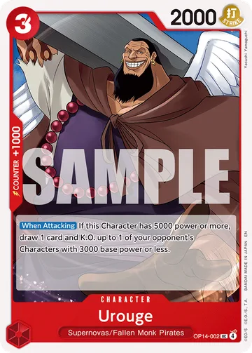 Urouge OP14-002, carta de One Piece de The Azure Sea’s Seven