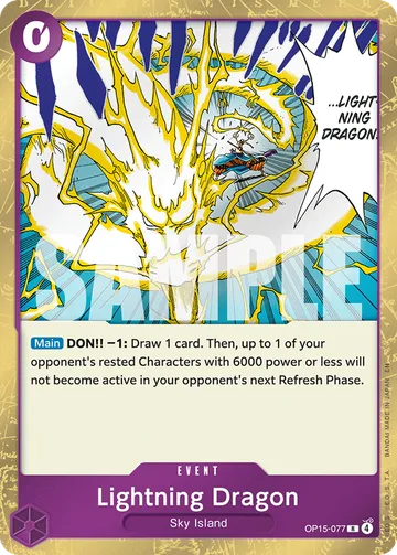 Lightning Dragon OP15-077, carta de One Piece de Booster Pack OP15-EB04