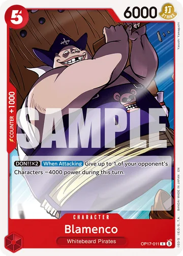 Blamenco OP17-011, carta de One Piece de The World’s Strongest Warriors