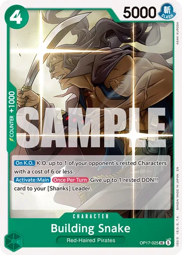 Building Snake OP17-025, carta de One Piece de The World’s Strongest Warriors