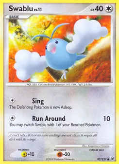 Swablu 97/127, carta de Pokémon de Platino