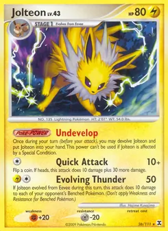 Jolteon 26/111, carta de Pokémon de Rising Rivals