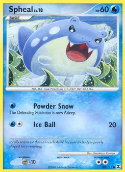 Spheal 82/111, carta de Pokémon de Rising Rivals