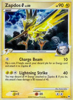 Zapdos G 12/99, carta de Pokémon de Arceus
