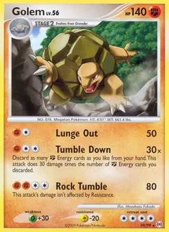 Golem 19/99, carta de Pokémon de Arceus