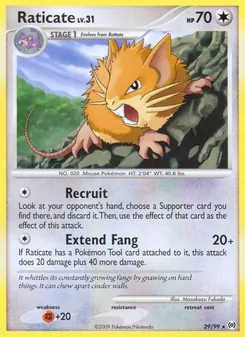 Raticate 29/99, carta de Pokémon de Arceus