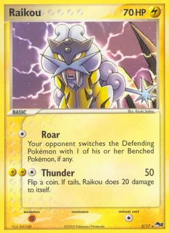 Raikou 3/17, carta de Pokémon de POP Series 2