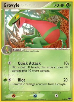 Grovyle 7/17, carta de Pokémon de POP Series 4
